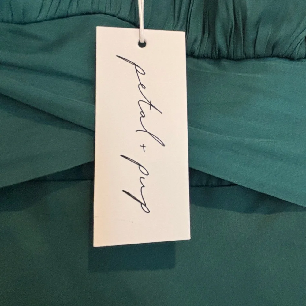 Emerald Green Fall Petal & Pup Brand Mickenna Sweetheart MIDI Dress BNWT - Picture 4 of 6